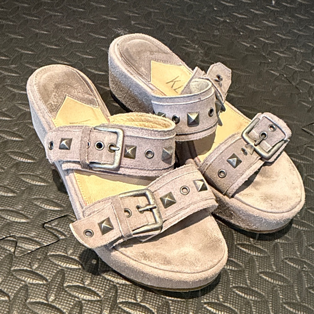 Klik Studded Suede Platform Sandals Size 37 1/2